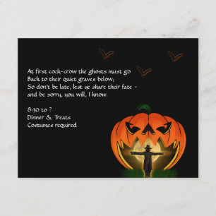 Jack o Lantern and Scarecrow Halloween Party Invitation