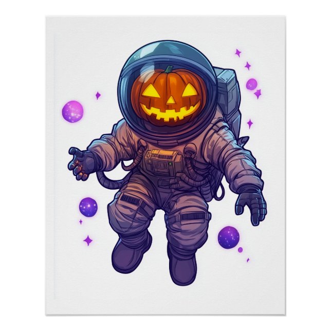 Jack-o'-Lantern Astronaut Poster (Front)