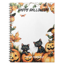 Jack o Lantern, Black Cats and Scarecrow
