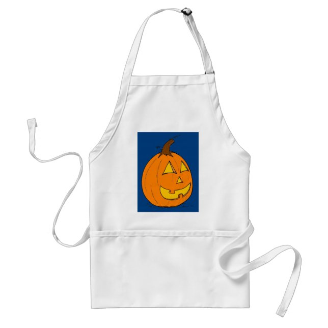 Jack o' Lantern Blue Apron (Front)