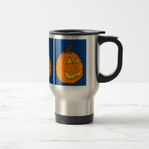 Jack o' Lantern Blue Travel Mug