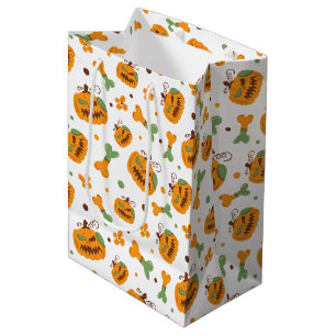 Jack-o-Lantern & Bones Spooky Halloween Medium Gift Bag