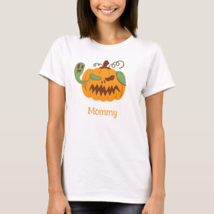 Jack-o'-Lantern & Bones Spooky Halloween Mom T-Shirt