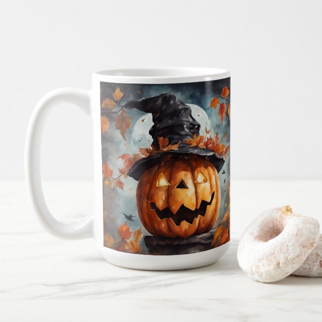 Jack O Lantern  Coffee Mug (With Donut)
