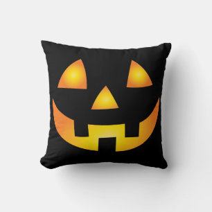 Jack O Lantern Creepy Pumpkin Face Halloween Cushion
