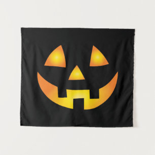 Jack O Lantern Creepy Pumpkin Face Halloween Tapestry