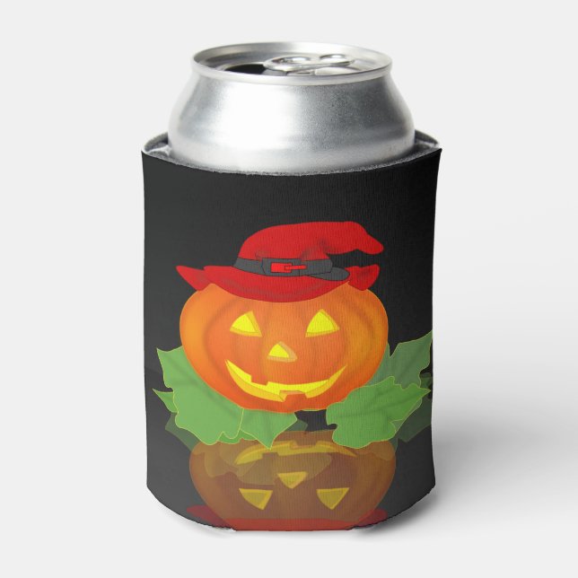 Jack-o-Lantern Custom Can Cooler (Can Front)