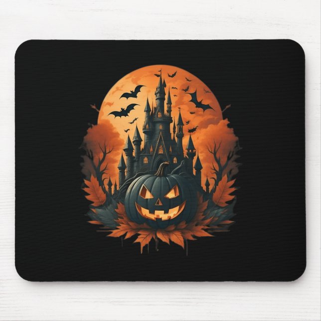 Jack O' Lantern Face Halloween Pumpkin Spooky  Mouse Mat (Front)