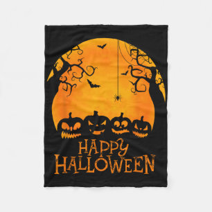 Jack O Lantern Face Happy Halloween Pumpkins Men W Fleece Blanket