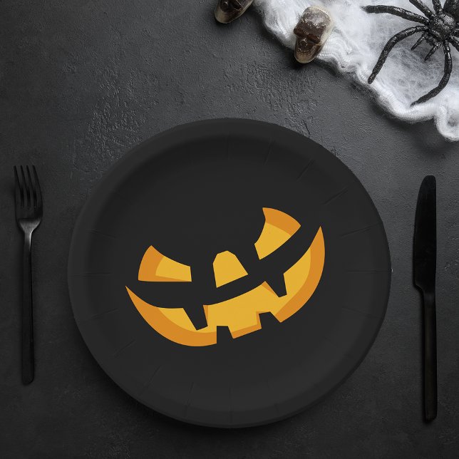 Jack-O-Lantern Face Paper Plate (Jack-O-Lantern Face Paper Plates)
