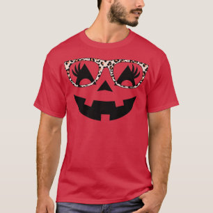 Jack O Lantern Face Pumpkin Eyelashes Halloween Le T-Shirt