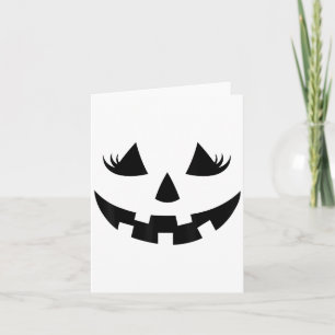 Jack O Lantern Face Pumpkin Eyelashes Halloween Wo Card