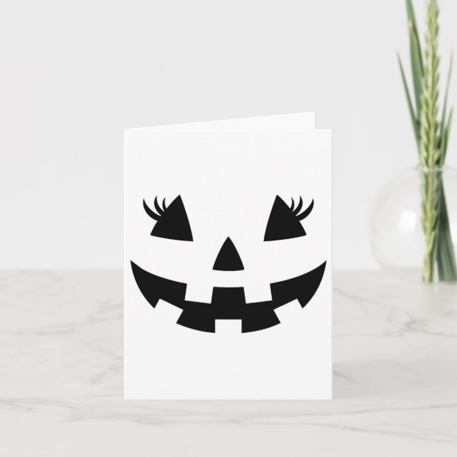 Jack O Lantern Face Pumpkin Eyelashes Hallowen Cos Card (Front)