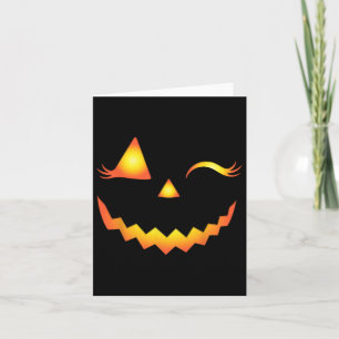 Jack O Lantern Face Pumpkin Eyelashes Hallowen Cos Card