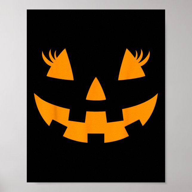 Jack O Lantern Face Pumpkin Eyelashes Hallowen Cos Poster (Front)