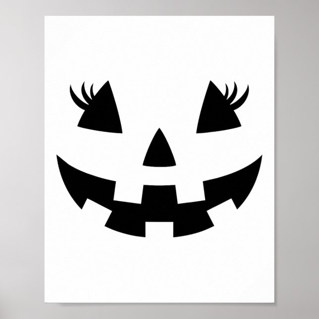 Jack O Lantern Face Pumpkin Eyelashes Hallowen Cos Poster (Front)