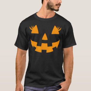 Jack O Lantern Face Pumpkin Eyelashes Hallowen Cos T-Shirt