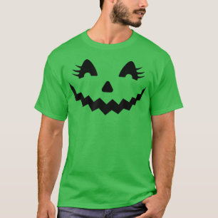 Jack O Lantern Face Pumpkin Eyelashes Hallowen Cos T-Shirt