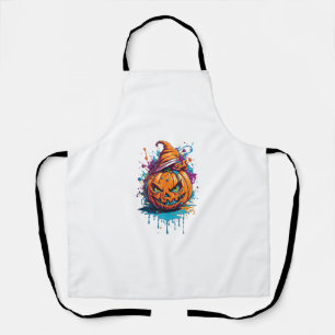 jack o lantern face pumpkin scary halloween costum apron