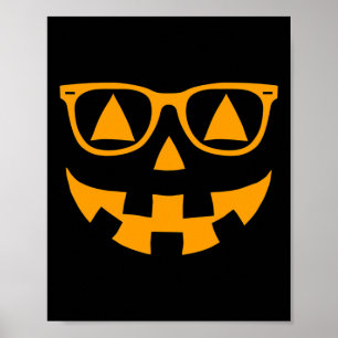 Jack O Lantern Face Sunglasses Glasses Halloween P Poster