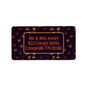 Jack-o-lantern Faces Label