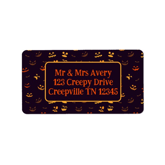 Jack-o-lantern Faces Label (Front)