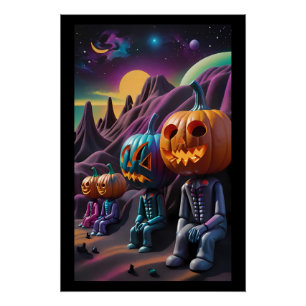 Jack-o-Lantern Family Rest Stop Poster