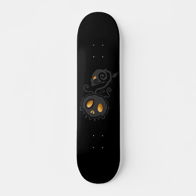 Jack O Lantern Glowing Skull Vine Skateboard (Front)