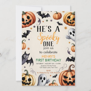 Jack-O-Lantern Halloween Birthday Invitation Custu