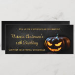 Jack-O-Lantern Halloween Birthday Party Invitation<br><div class="desc">A fully customisable Halloween party card with a jack-o-lantern on dark background. The perfect choice for a Halloween costume party,  birthday party,  sweet 16 party or any other spooktacular event.</div>