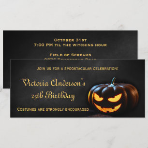 Jack-O-Lantern Halloween Birthday Party Invitation