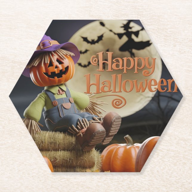 Jack-o'-Lantern Halloween Coaster (Front)