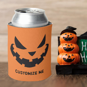 Jack O Lantern Halloween Cool Custom Orange Party Can Cooler