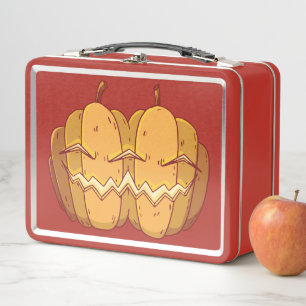 Jack O Lantern Halloween Design Metal Lunch Box