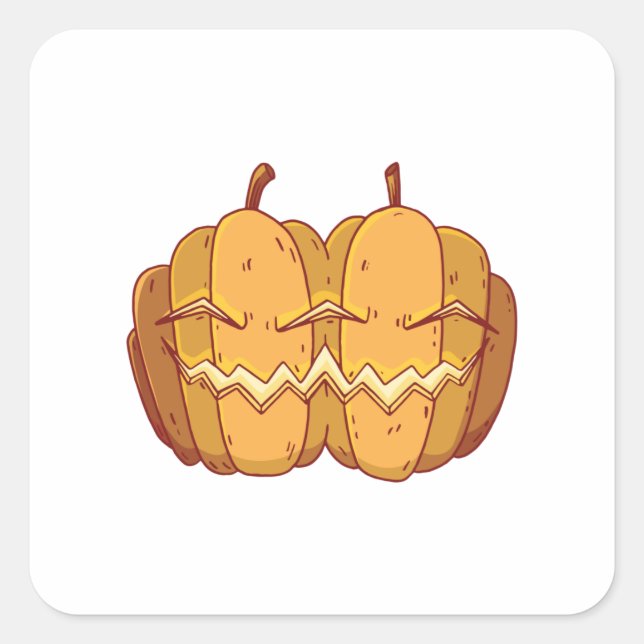 Jack O Lantern Halloween Design Square Sticker (Front)
