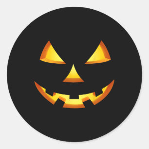 Jack O Lantern Halloween Diy Costume Pumpkin Face  Classic Round Sticker