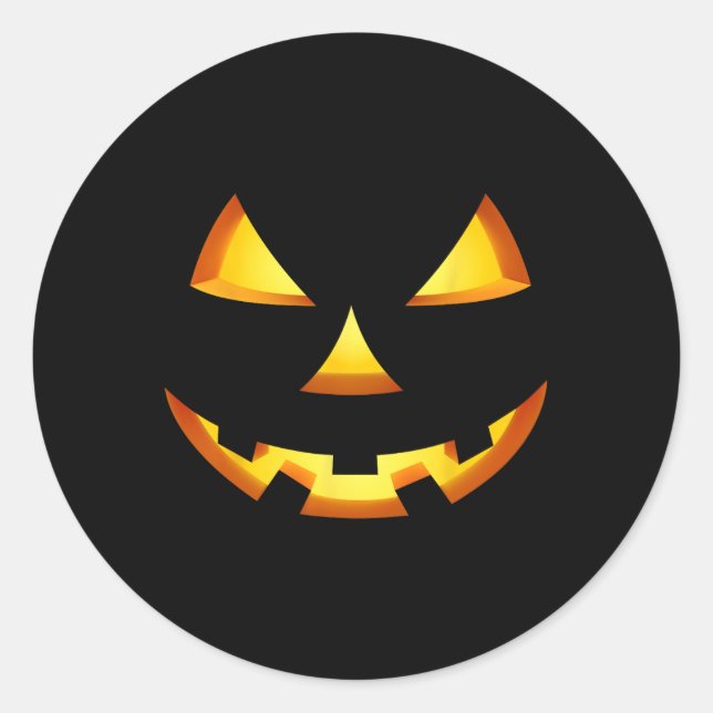 Jack O Lantern Halloween Diy Costume Pumpkin Face  Classic Round Sticker (Front)
