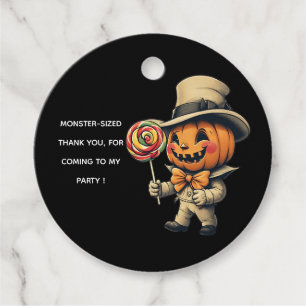 Jack o lantern Halloween Favor Tags