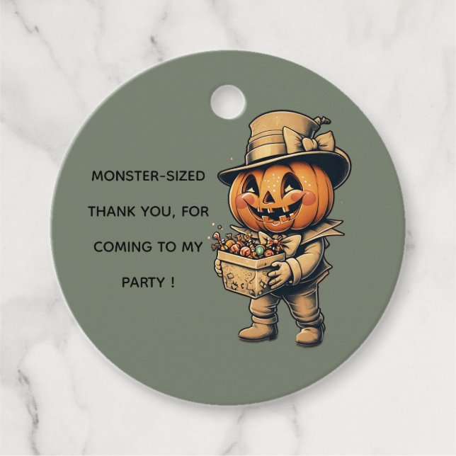 Jack o lantern Halloween Favour Tags (Front)