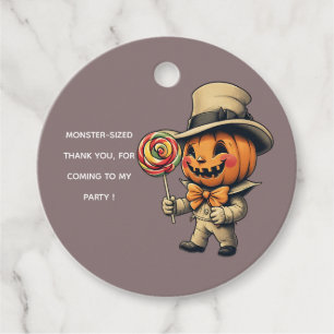Jack o lantern Halloween Favour Tags