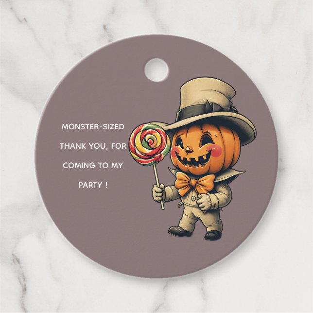 Jack o lantern Halloween Favour Tags (Front)