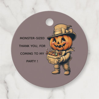 Jack o lantern Halloween Favour Tags