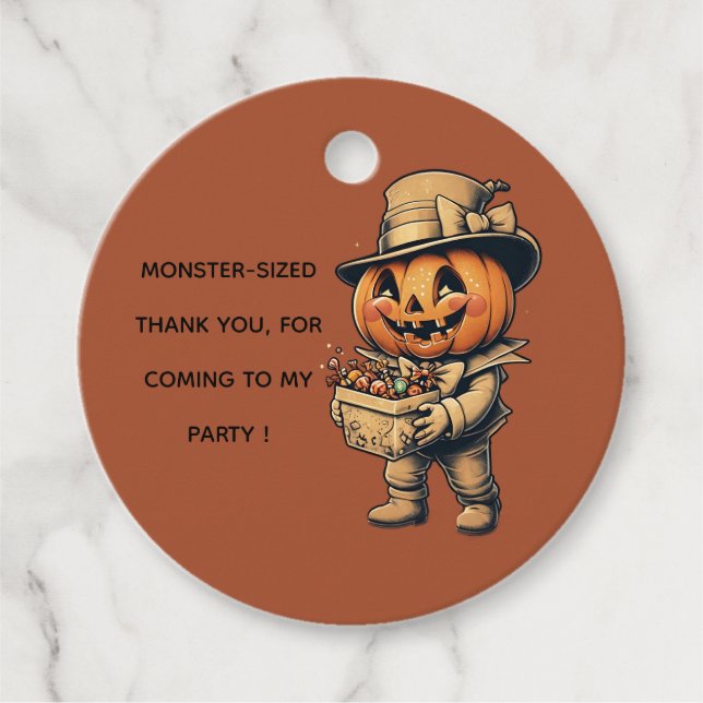 Jack o lantern Halloween Favour Tags (Front)