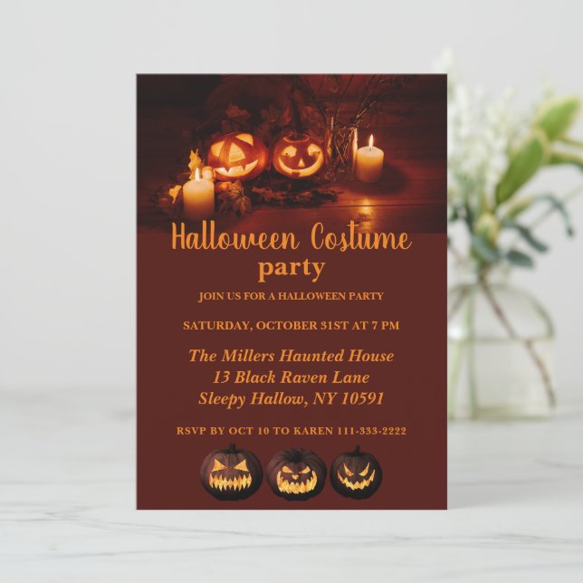 Jack O Lantern Halloween Party Invitation (Standing Front)