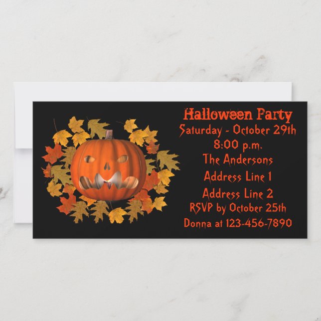 Jack O Lantern Halloween Party Invite (Front)