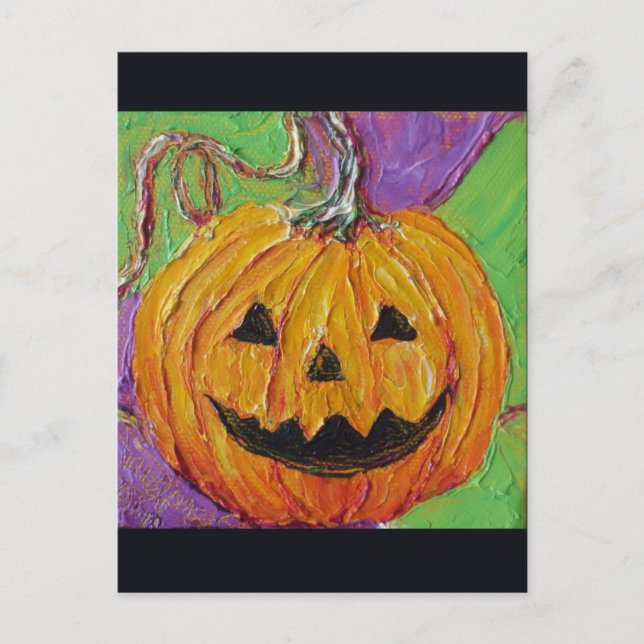 Jack-O-Lantern Halloween Post Card (Front)