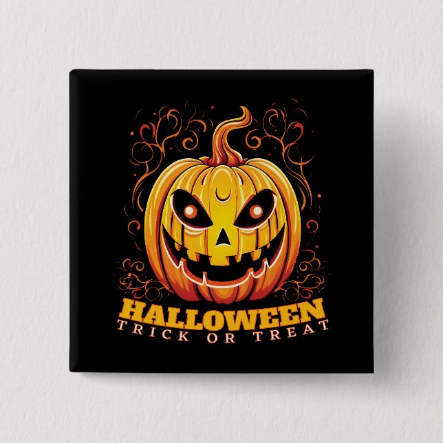 Jack-O-Lantern Halloween Pumpkin  15 Cm Square Badge (Front)