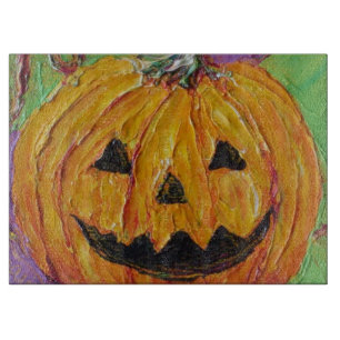 Jack-O-Lantern Halloween Pumpkin Cutting Board