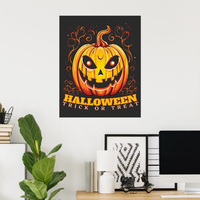 Jack-O-Lantern Halloween Pumpkin poster (Home Office)