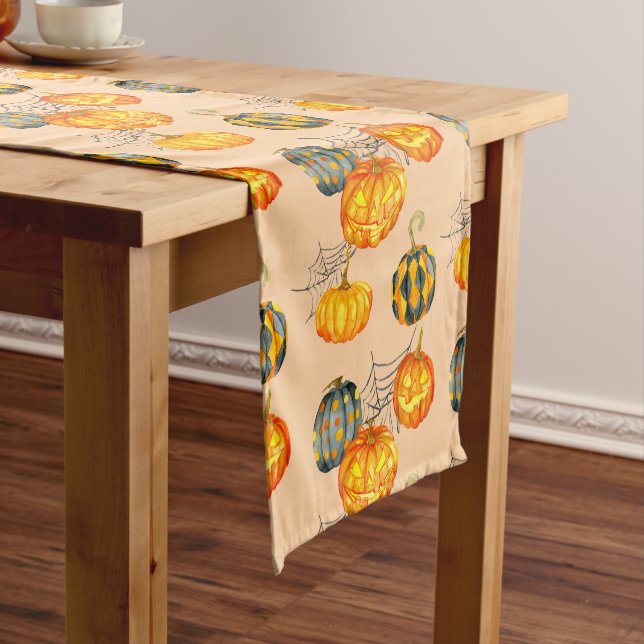 Jack O Lantern Halloween Short Table Runner (In Situ)